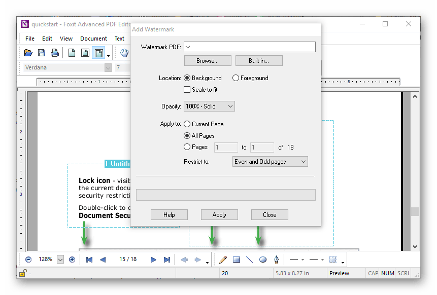 Водяной знак в Foxit Advanced PDF Editor