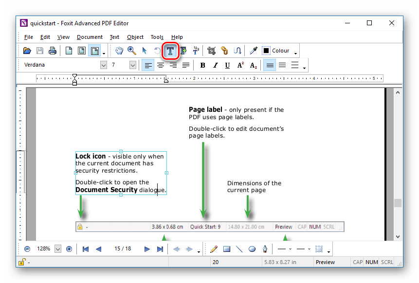 Редактор текста в Foxit Advanced PDF Editor