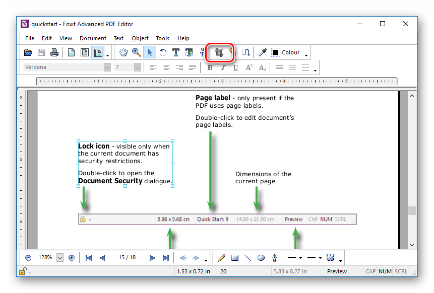 Обрезка в Foxit Advanced PDF Editor