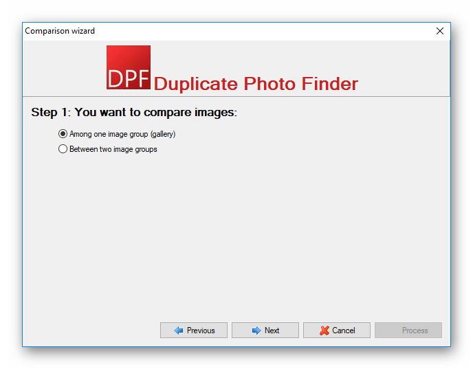 Окно Comparison wizard в программе Duplicate Photo Finder