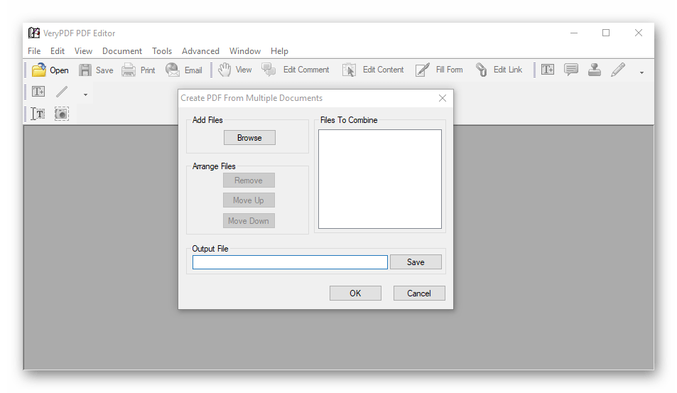 Создание в VeryPDF PDF Editor