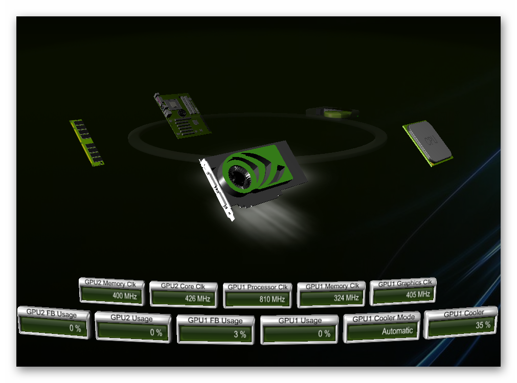 NVIDIA System Tools System Monitor полноэкранный режим