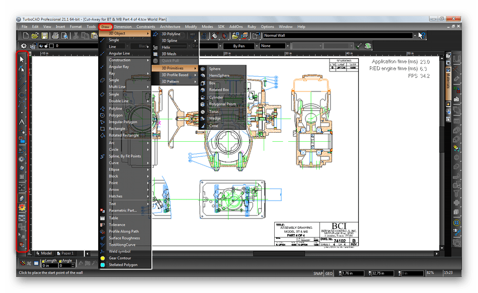 Создание двухмерных чертежей в TurboCAD