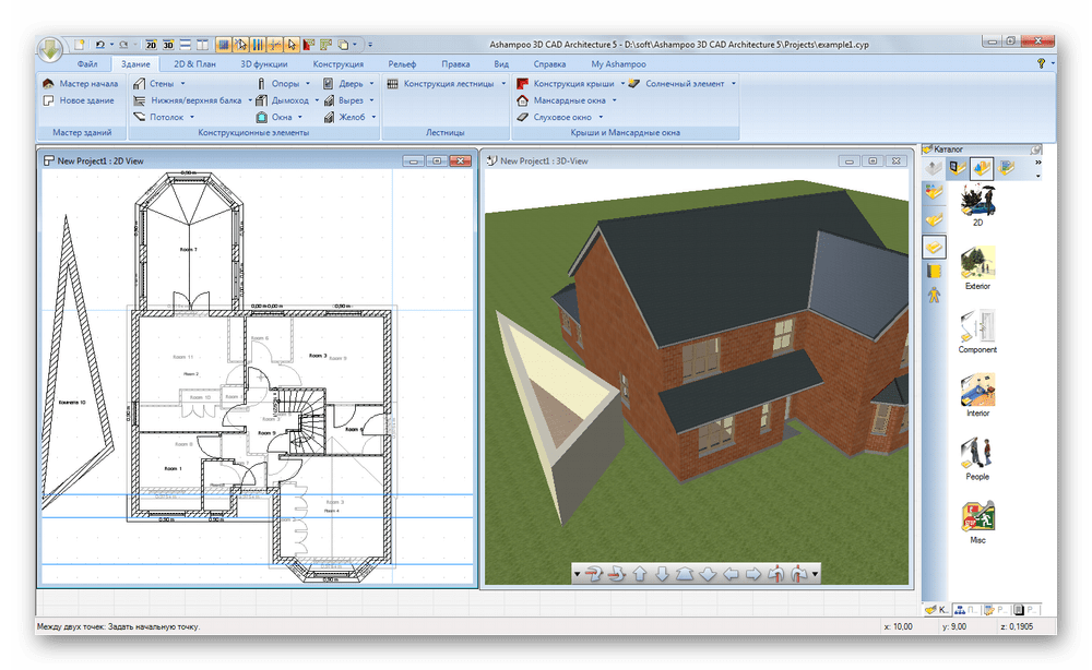 Внесение изменений и их отображение в реальном времени в Ashampoo 3D CAD Architecture