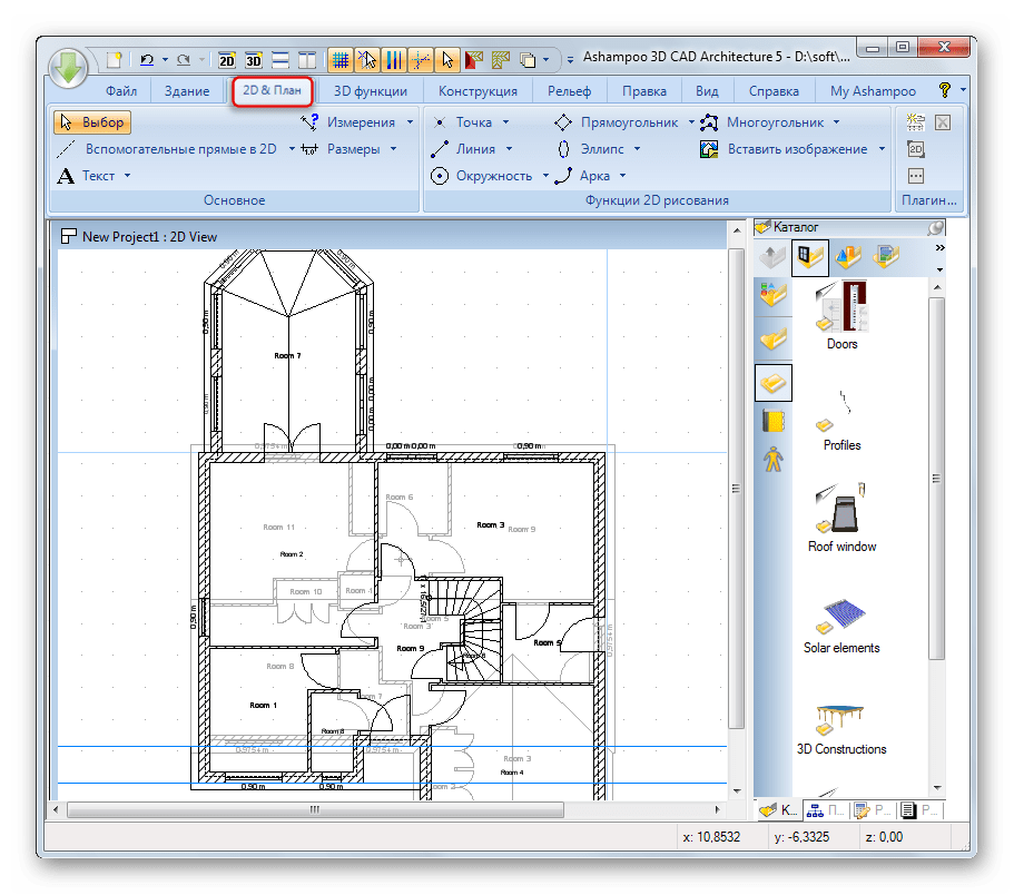 Создание чертежей в Ashampoo 3D CAD Architecture