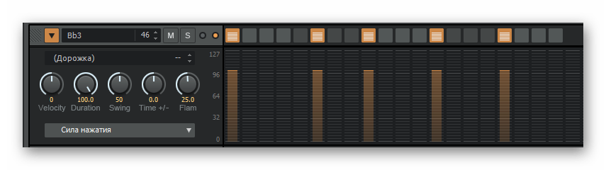 Редактировать строку пиано рол Sonar Platinum