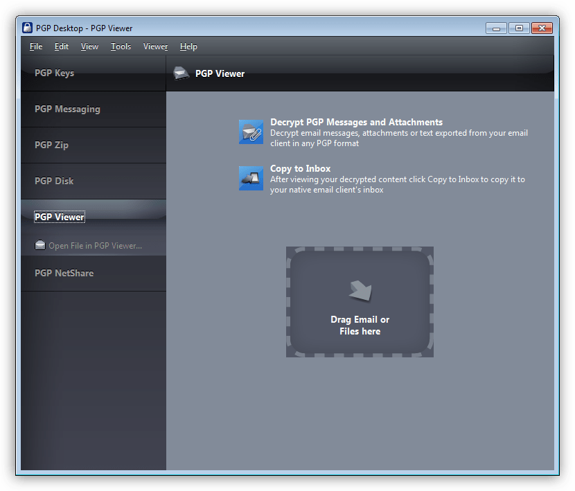 Читалка зашифрованных сообщений в программе PGP Desktop