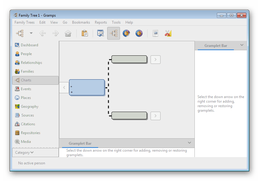 Вид древа Gramps