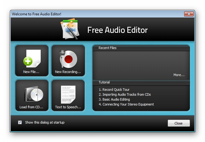 Быстрый старт Swifturn Free Audio Editor