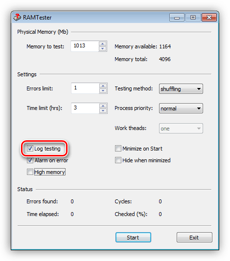 Настройка звукового оповещения об ошибках в программе RightMark Memory Analyzer