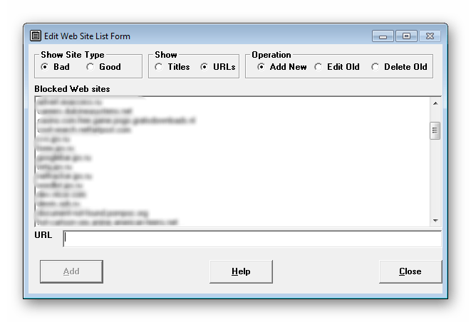 Список заблокированных сайтов Web Site Zapper