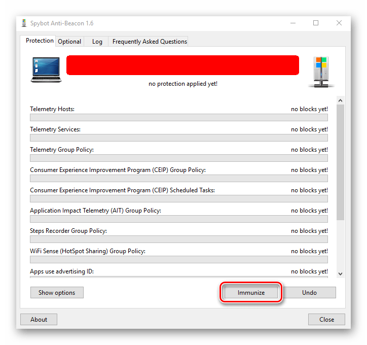 Spybot Anti-Beacon for Windows 10 отключение телеметрии одним кликом мыши