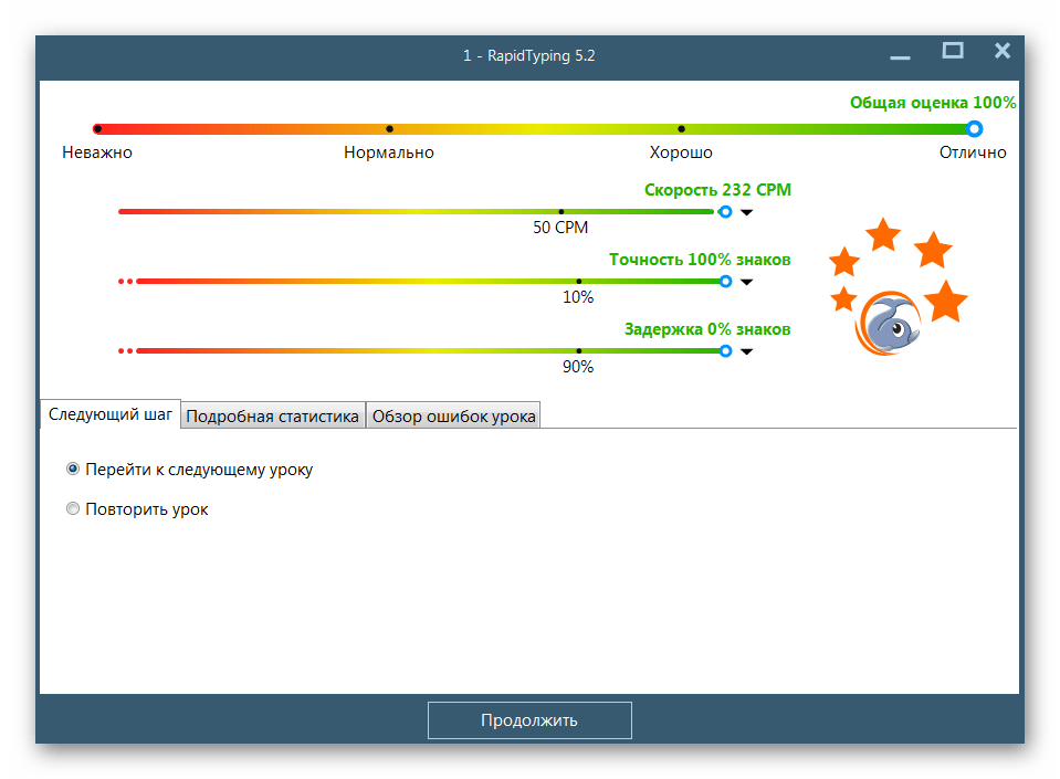 Статистика уровня RapidTyping