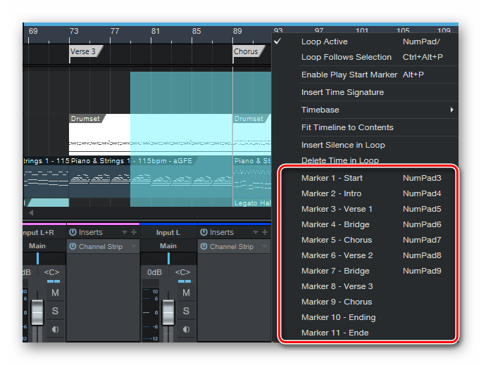 Маркеры Studio One