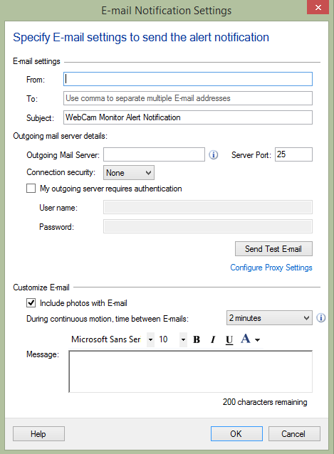 Webcam Monitor Уведомления