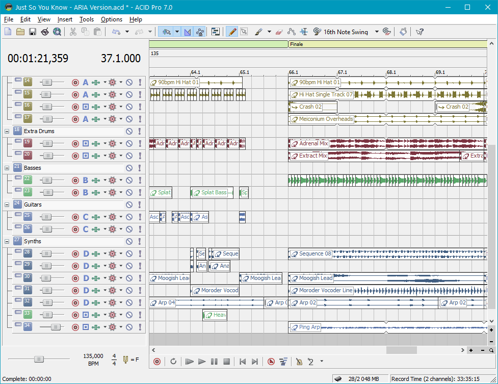 Создание музыки в Sony Acid Pro