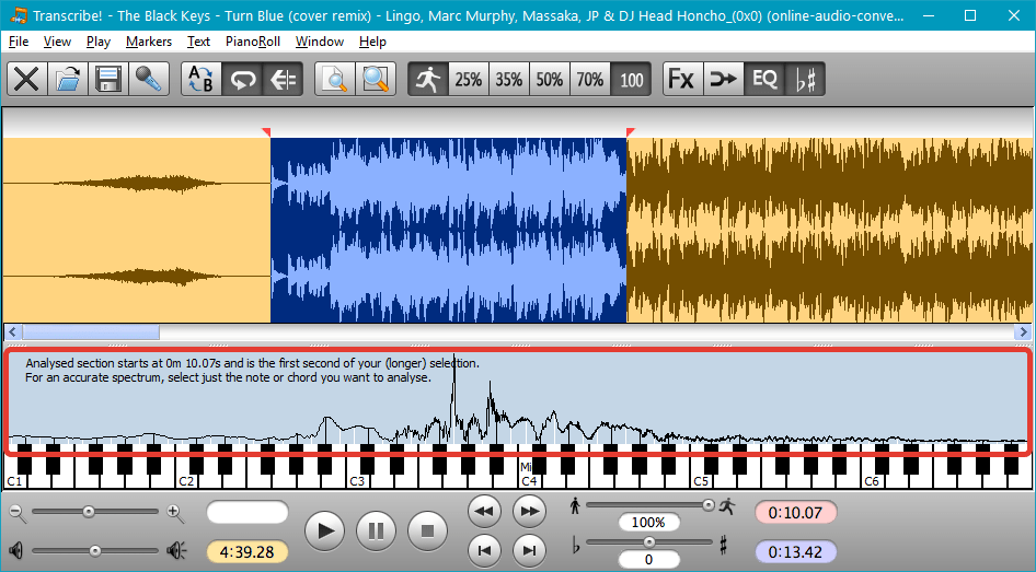 Спектральное отображение файлов в Transcribe!