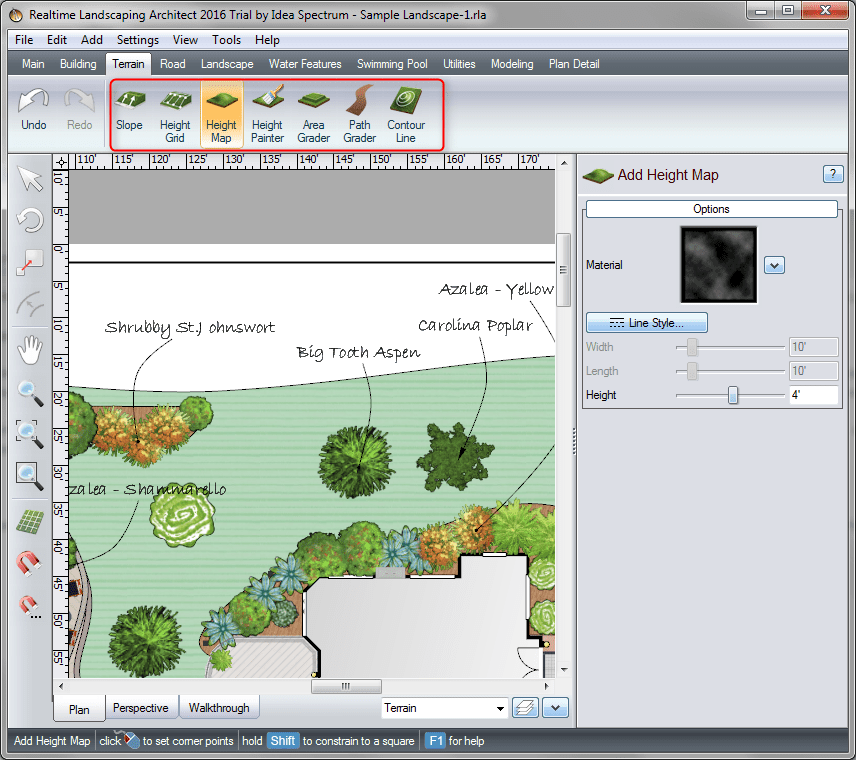 Создание ландшафта местности в Realtime Landscaping Architect