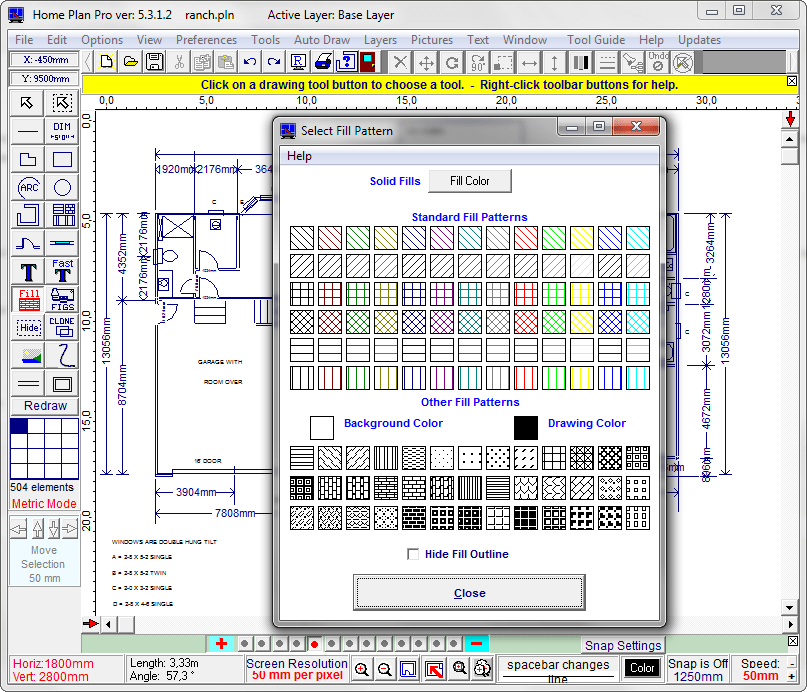 Добавление заливки в Home Plane Pro