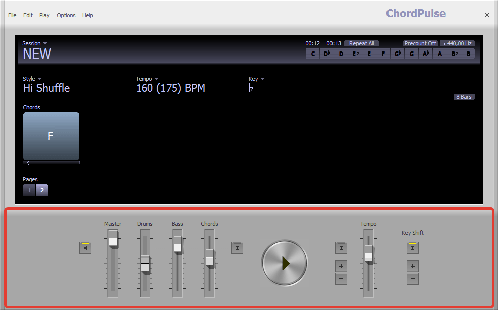 Микширование в ChordPulse