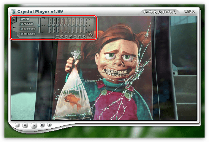 Настройка звука в Crystal Player