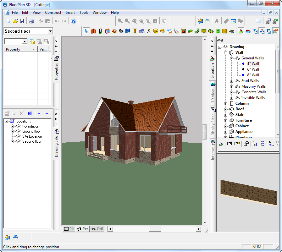 Крыша в floorplan 3d