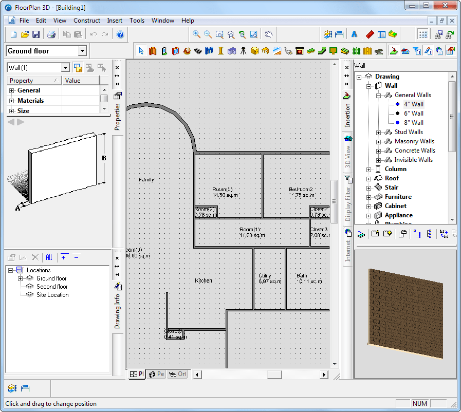 Рисование плана в floorplan 3d