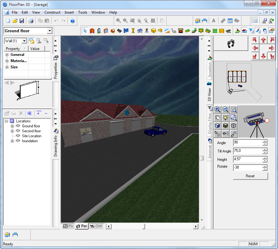 Навигация в трехмерном окне в floorplan 3d