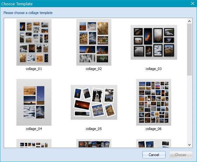 Набор шаблонов в CollageIt