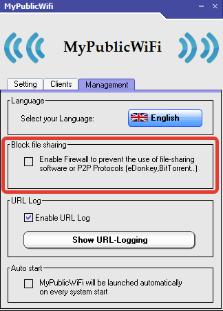 Блокировка P2P в MyPublicWiFi