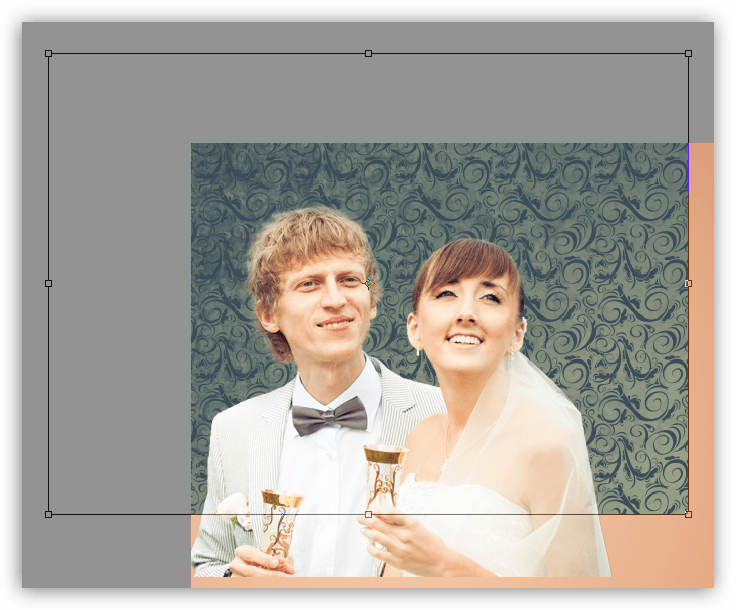 Помещение текстуры обоев на документ при украшении фотографии в Фотошопе