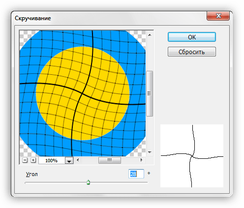 Фильтр Скручивание для деформирования изображения в Фотошопе