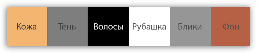 Палитра цветов для создания мультяшного фото в Фотошопе