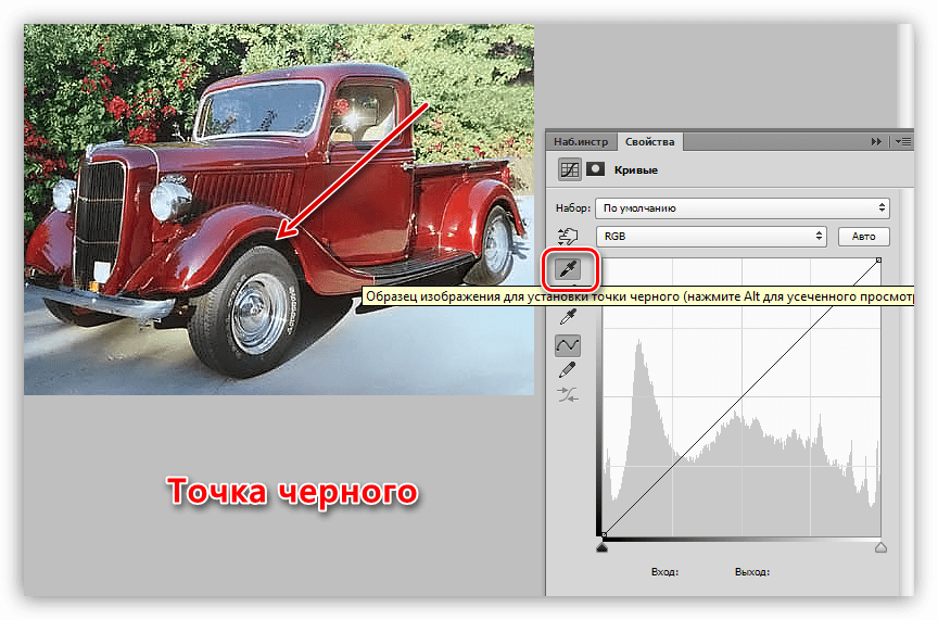 Определение точки черного в Фотошопе