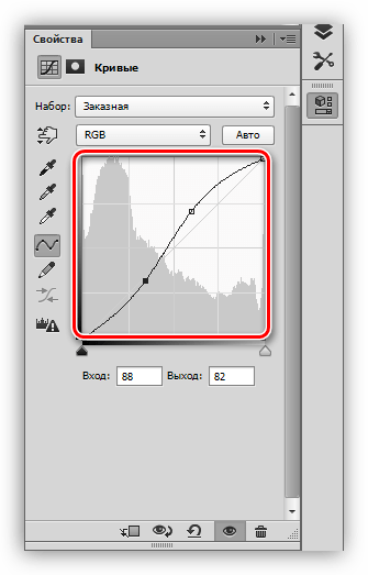 S-образная кривая в Фотошопе