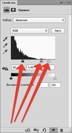 Корректирующий слой Уровни в Фотошопе (2)