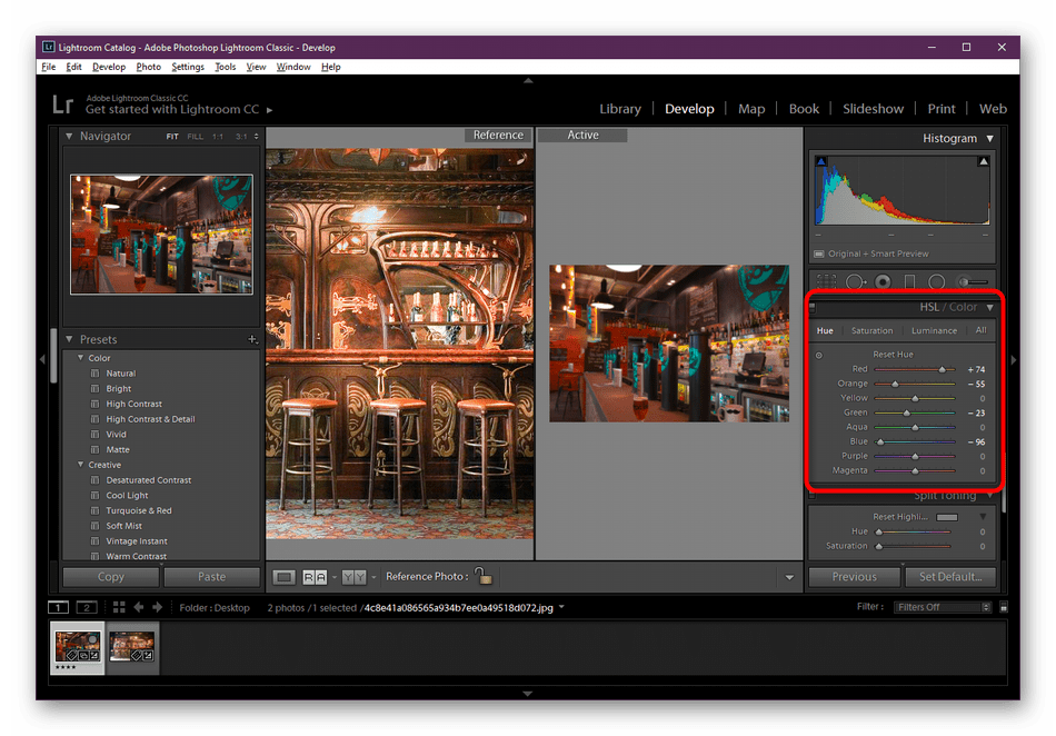 Коррекция каждого цвета отдельно в программе Adobe Lightroom