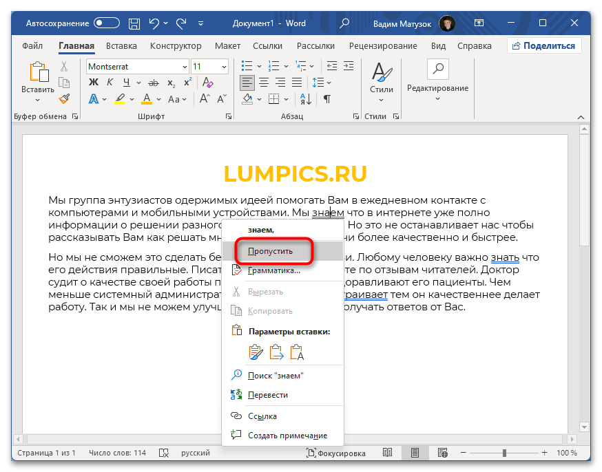 как убрать синее подчеркивание в ворде_02