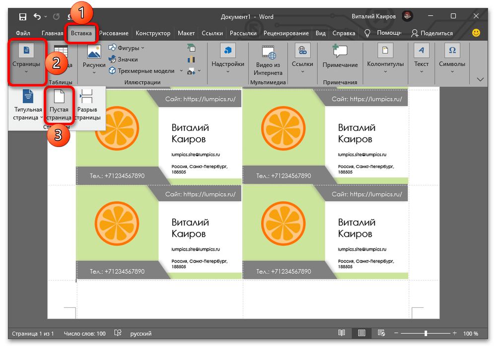 как создать визитку в ворде_017