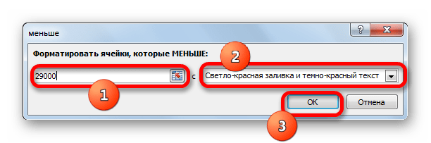 Окно настроек условного фрматирования в Microsoft Excel