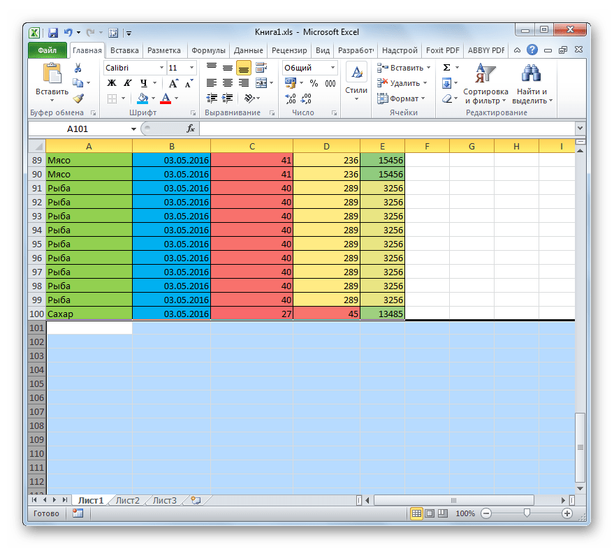 Избыточное форматирование удалено в Microsoft Excel