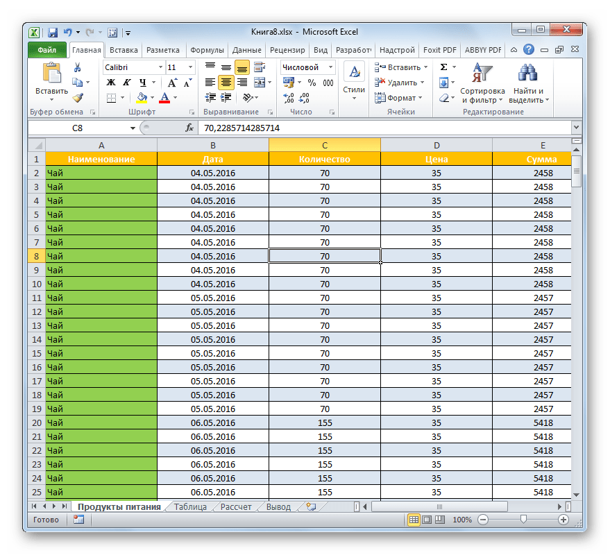 Таблица преобразована в обычный диапазон данных в Microsoft Excel