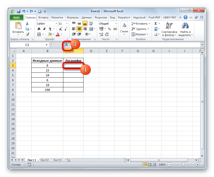 Переход в Мастер функций в Microsoft Excel