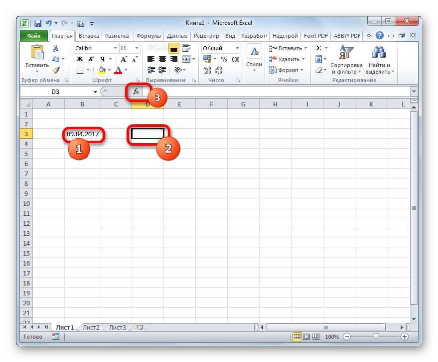 Переход в Мастер функций в Microsoft Excel