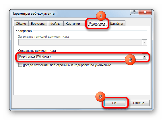 Параметры веб-документа в Microsoft Excel