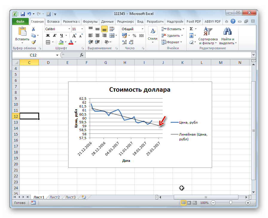 Прогноз в Microsoft Excel