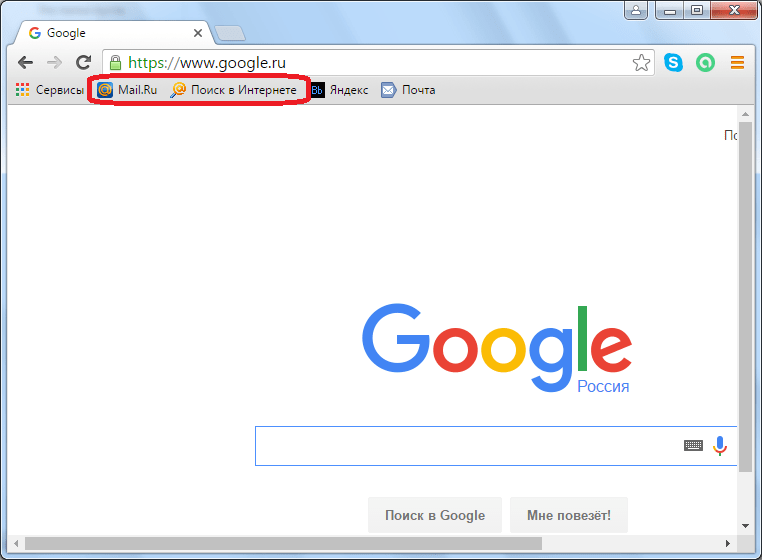 Панель инструментов Mail.ru в Google Chrome
