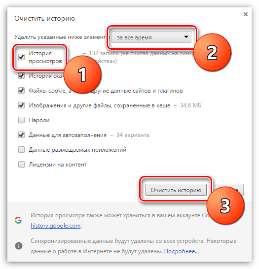Как удалить историю в Гугл Хром