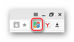 Отображение значка дополнения Яндекс.Браузер