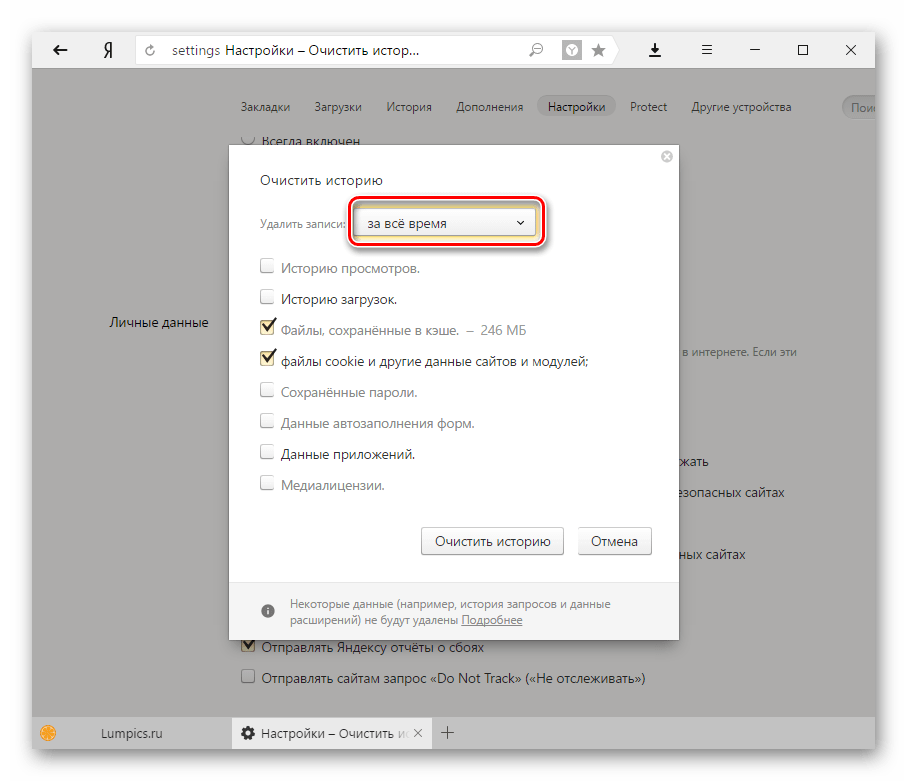 Очистка истории Яндекс.Браузера-1